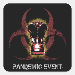 Biohazard Gas Mask Customisable Square Sticker
