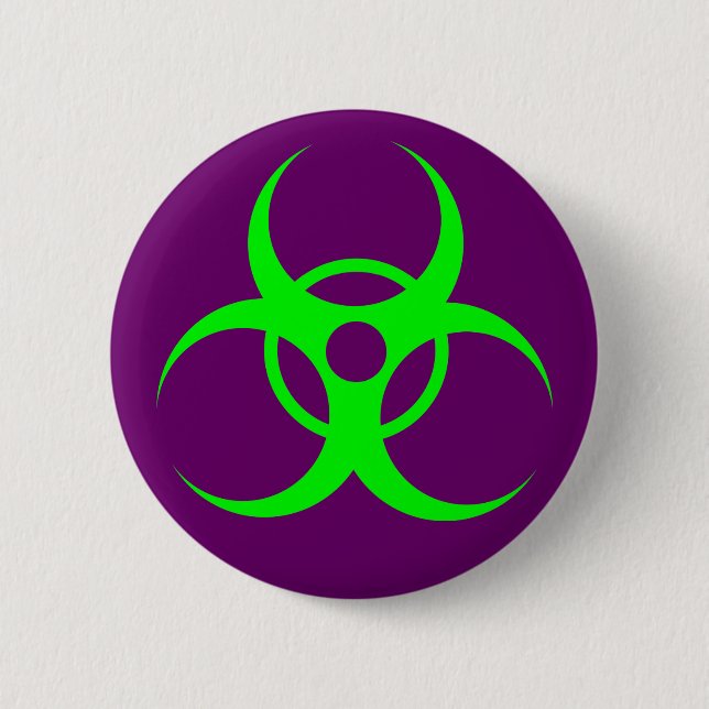 Biohazard Green on Purple Button (Front)