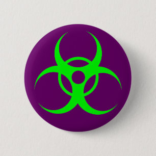 Biohazard Green on Purple Button