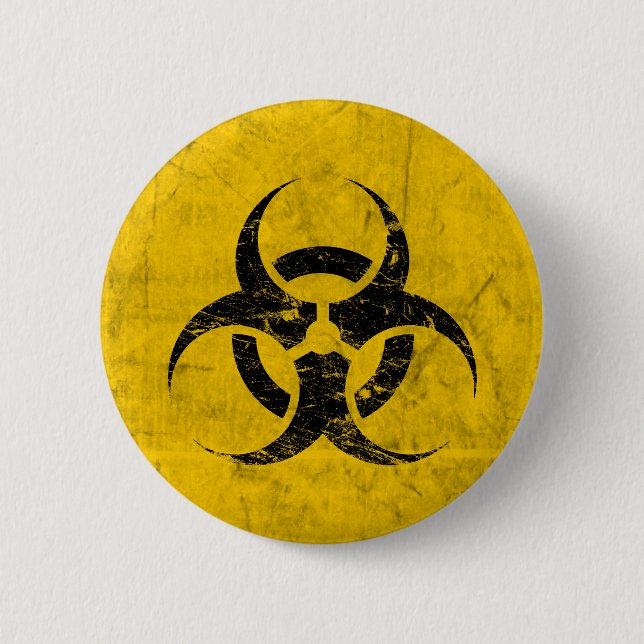Biohazard Grunge Customisable 6 Cm Round Badge (Front)