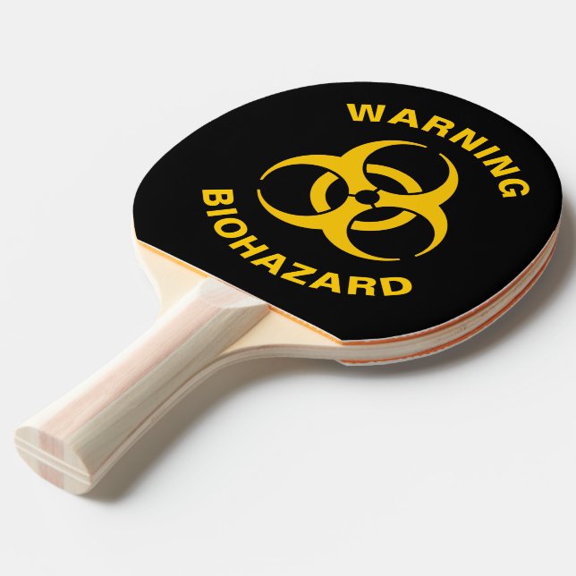 Biohazard Icon Ping Pong Paddle (Front Angle)