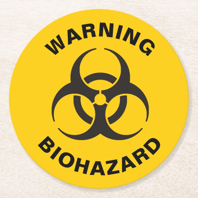 Biohazard Icon Round Paper Coaster (Front)