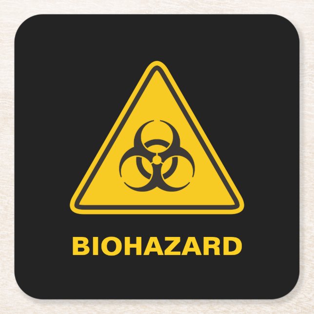 Biohazard Icon Square Paper Coaster (Front)