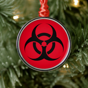 Biohazard metal ornament