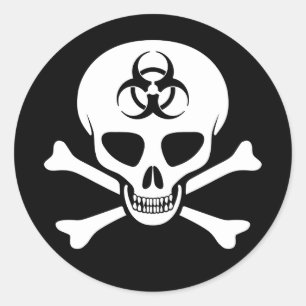 Biohazard Skull & Crossbones Sticker