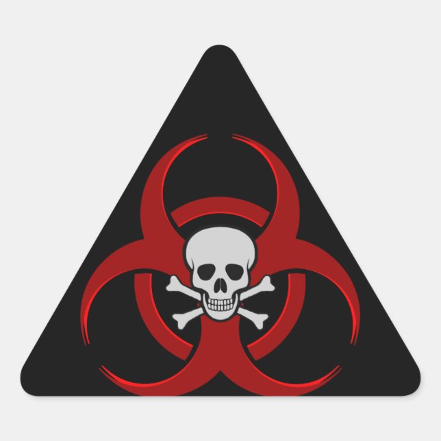 Biohazard Skull Triangle Sticker (Front)