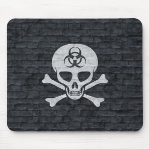 Biohazard Skull w/ Grey Brick Mouse Pad