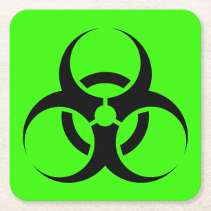 Biohazard Square Paper Coaster