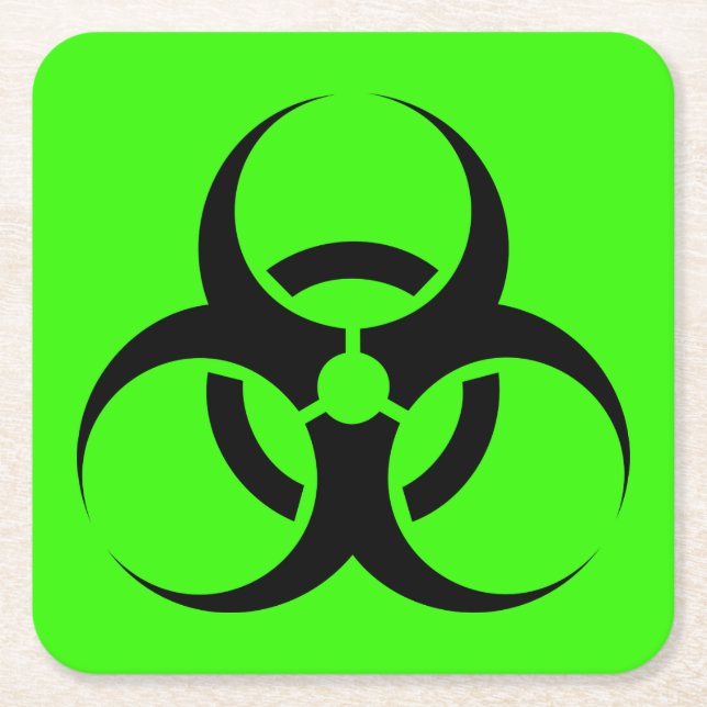 Biohazard Square Paper Coaster (Front)