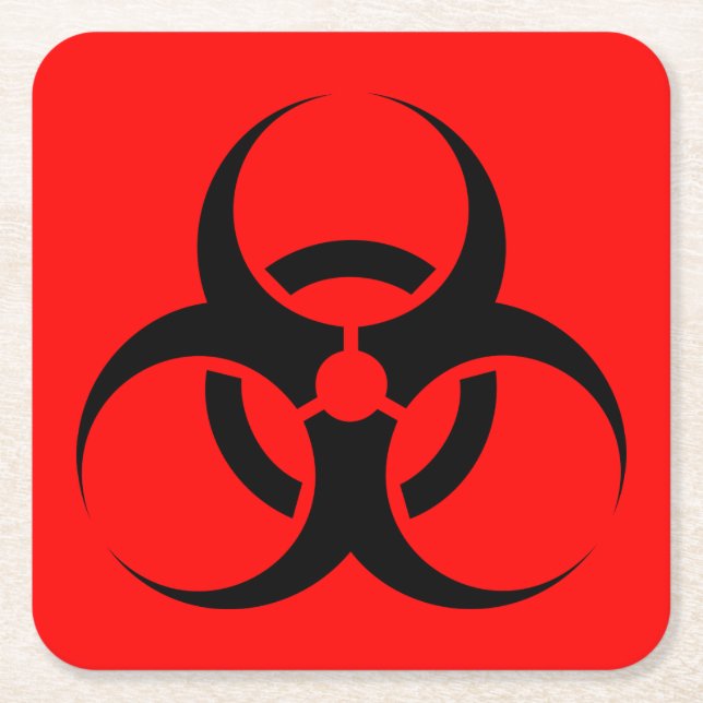 Biohazard Square Paper Coaster (Front)