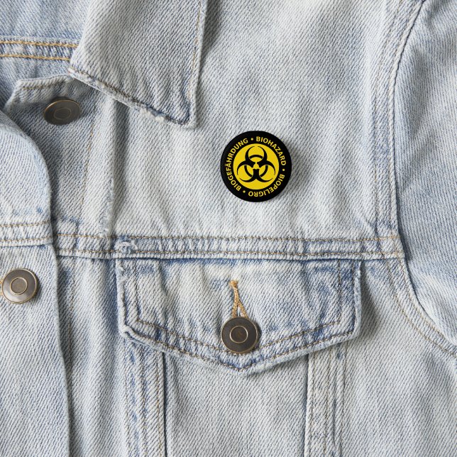 Biohazard Symbol 3 Cm Round Badge (In Situ)