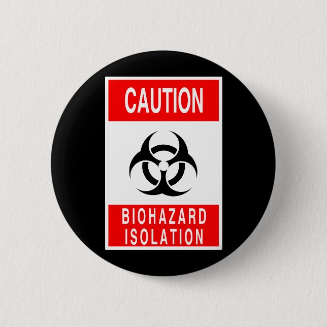 Biohazard Symbol 6 Cm Round Badge (Front)