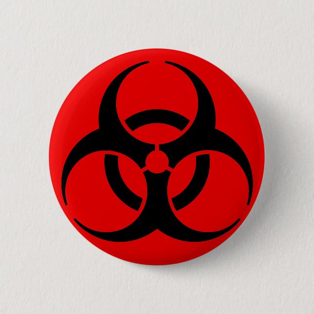 Biohazard Symbol 6 Cm Round Badge (Front)