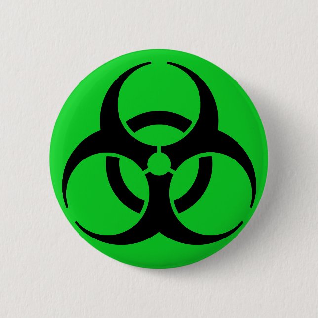 Biohazard Symbol 6 Cm Round Badge (Front)