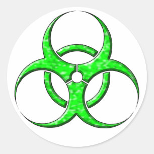 Biohazard Symbol Lime Classic Round Sticker