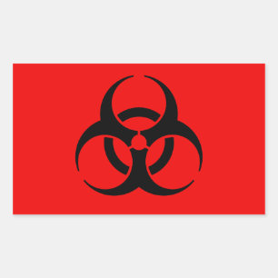 Biohazard Symbol Rectangular Sticker