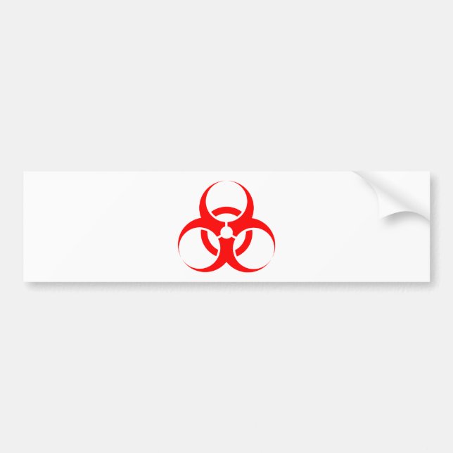 Biohazard symbol red bumper sticker (Front)