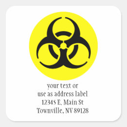 BioHazard Symbol Square Sticker