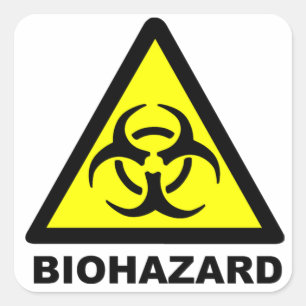 Biohazard Symbol Square Sticker
