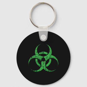 Biohazard Symbol Vintage Green Funny Halloween Key Ring