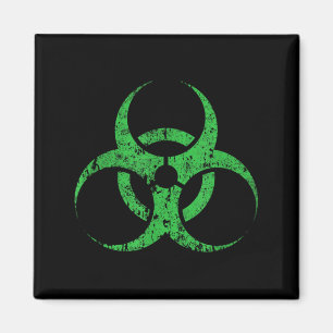 Biohazard Symbol Vintage Green Funny Halloween Magnet