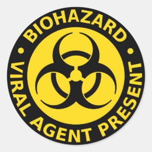 Biohazard Virus Warning Classic Round Sticker