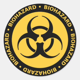 Biohazard Warning Classic Round Sticker