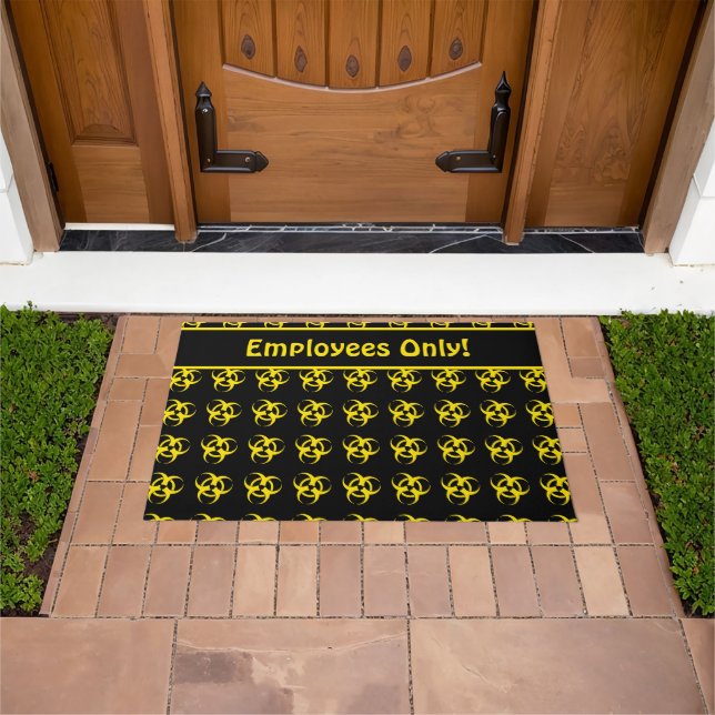 Biohazard Warning Doormat w/ Customisable Text (Outdoor)