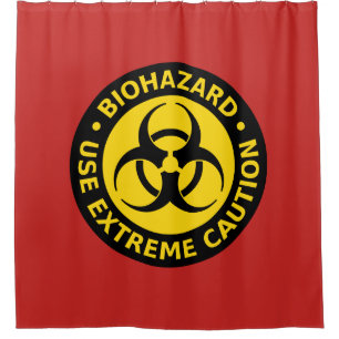 Biohazard Warning Sign Shower Curtain