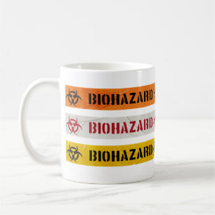 Biohazard Warning stripes pattern coffee mug