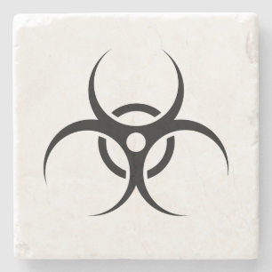 Biohazard Warning Symbol Stone Coaster