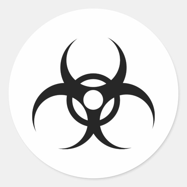 biohazard waste symbol classic round sticker (Front)