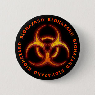 Biohazard Zombie Warning 6 Cm Round Badge