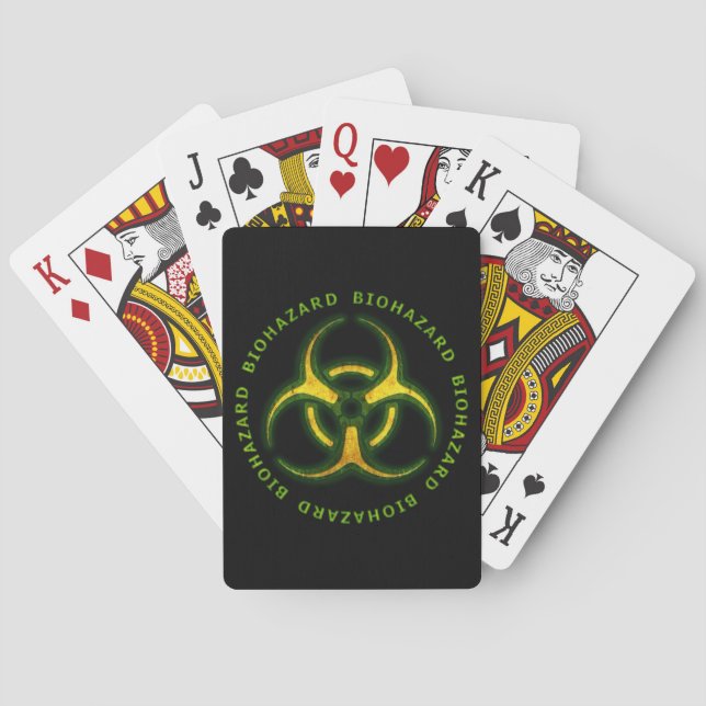 Biohazard Zombie Warning Playing Cards (Back)