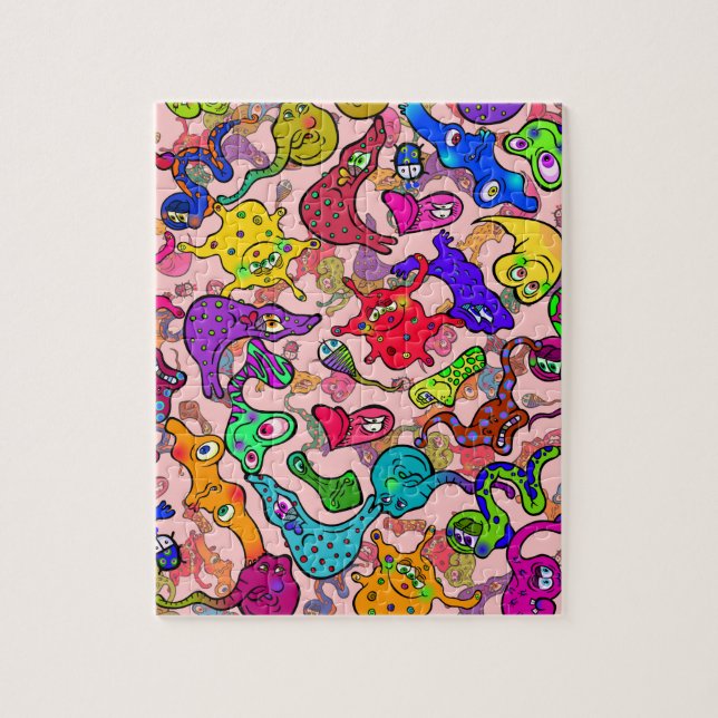 Biological Allergy Outbreak Doodle Cartoon Jigsaw Puzzle (Vertical)