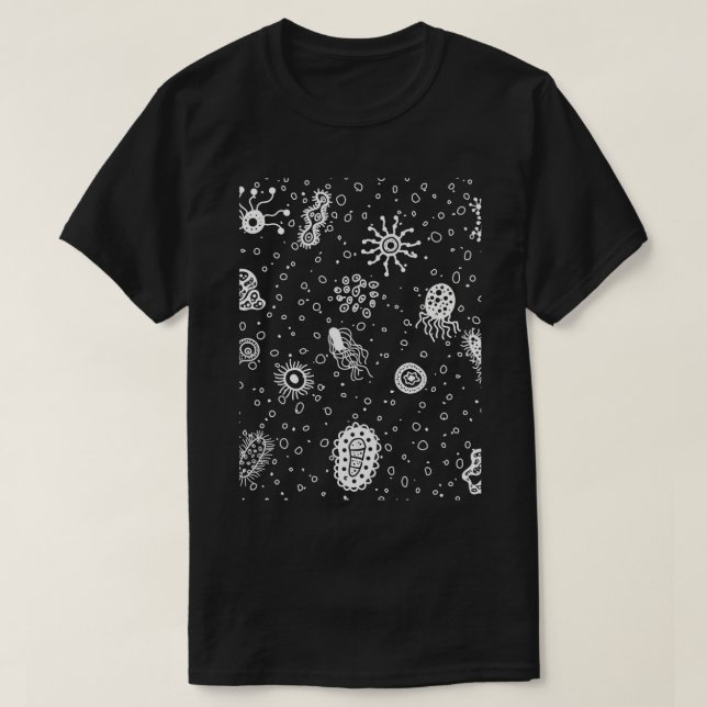 Biological background illustration Micro world con T-Shirt (Design Front)