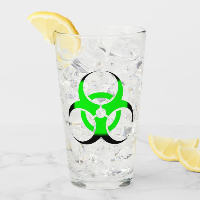 Biological Biohazard Symbol green and black Glass (Front Ice)