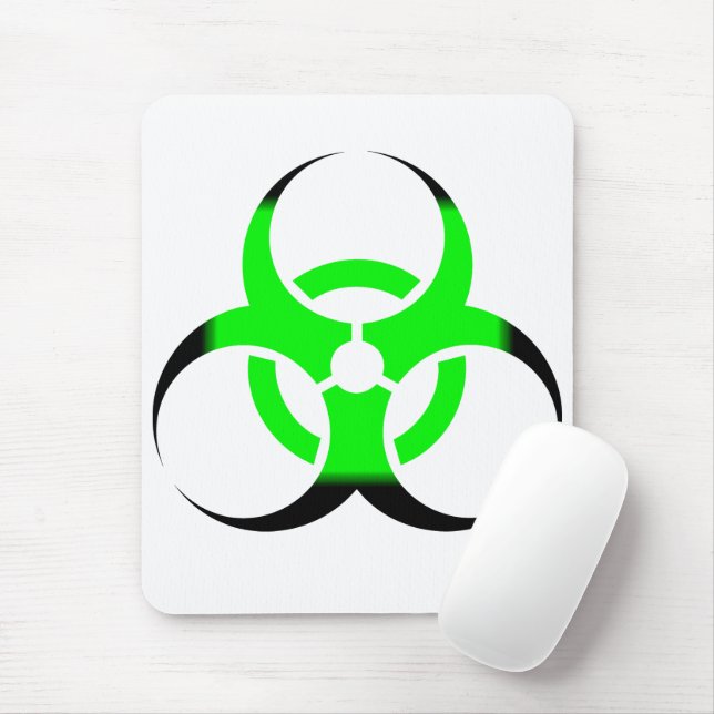 Biological Biohazard Symbol green and black Mouse Pad (With Mouse)