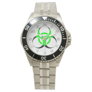 Biological Biohazard Symbol green and black Watch