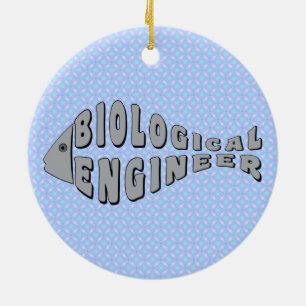 Biological Engineer Grey Fish Ceramic Ornament
