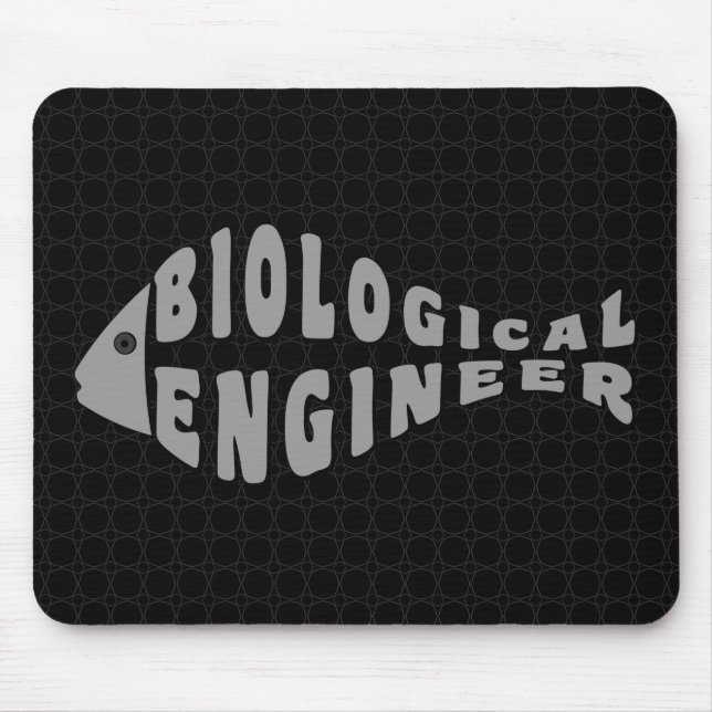 Biological Engineer Grey Fish Mouse Pad (Front)