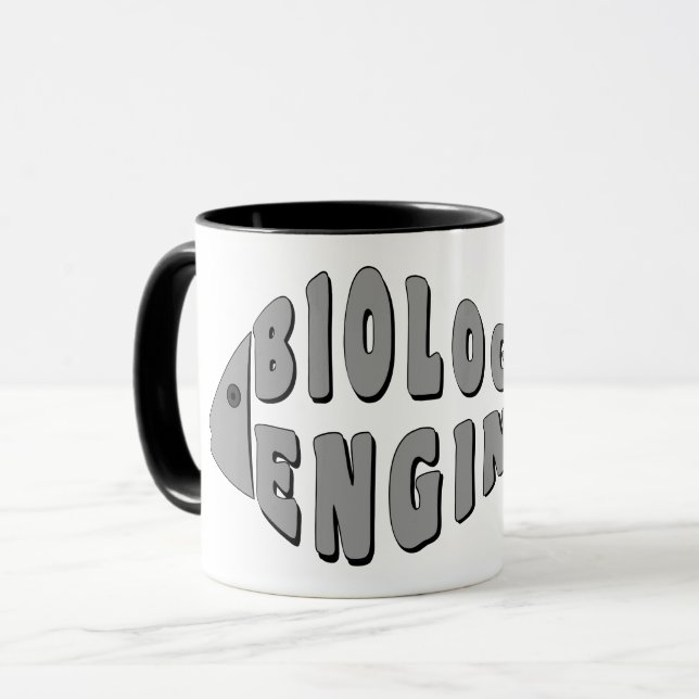Biological Engineer Grey Fish Mug (Front Left)