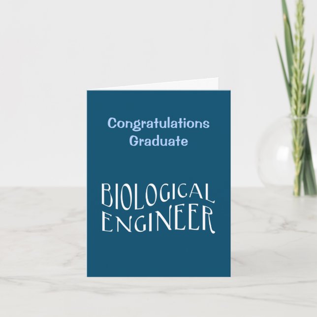 Biological Engineer Text Thank You Card (Front)