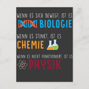 Biologie Chemie Physik Wissenschaft Humour Postcard