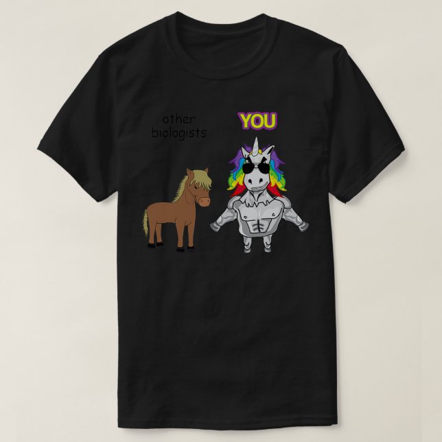 Biologist Unicorn T-Shirt (Design Front)