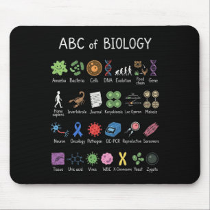 Biology Alphabet Science Education Teacher Student Mouse Pad