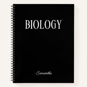 Biology Black Personalised Subject Notebook