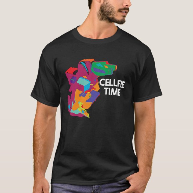 Biology Cellfie Time Science Pun Lab Scientist T-Shirt (Front)