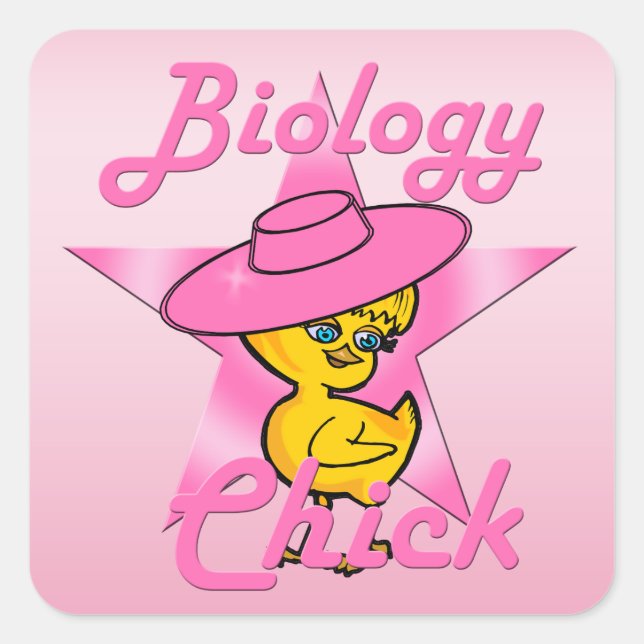 Biology Chick #8 Square Sticker (Front)