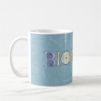 Biology diagram and typography blue coffee mug